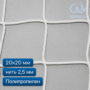 Сетка заградительная для футбольного поля 20х20 2,5 мм полипропилен